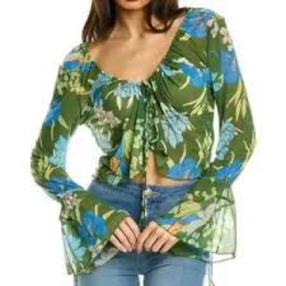 NWT Free People Piece Of Paradise Sheer Top Size XS